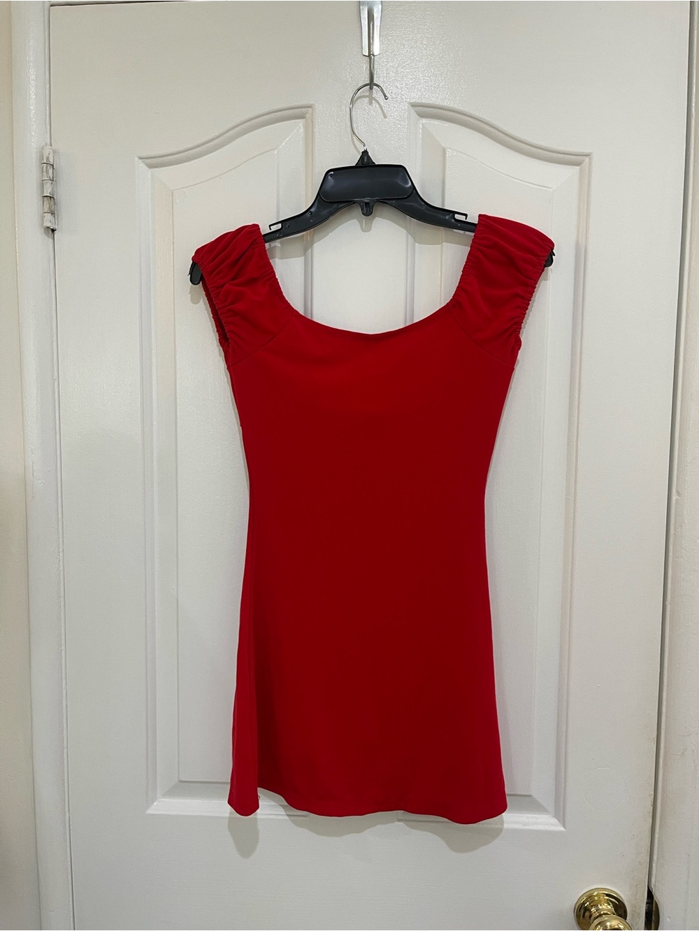 Red Riding Hood Ruched Tie-Front Mini Dress - Picture 6 of 8